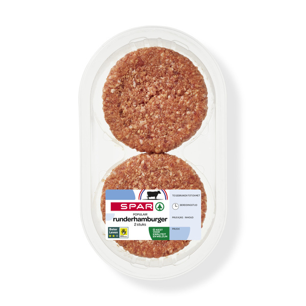 SPAR runderhamburger populair 2st 200 GR