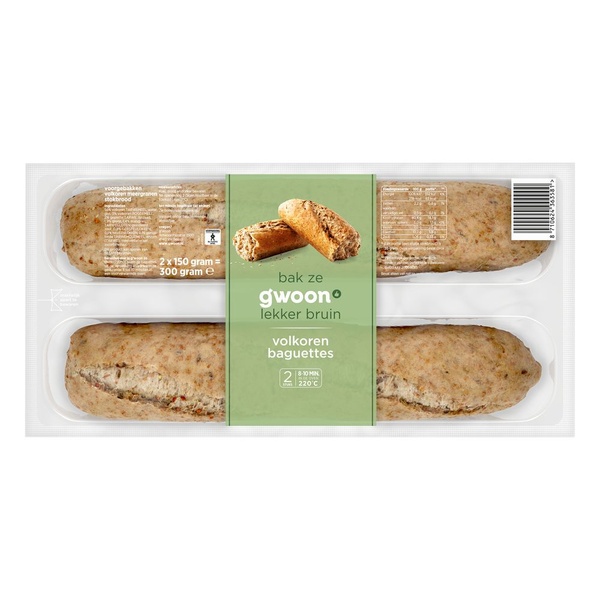 G'WOON baguettes volkoren 2 ST