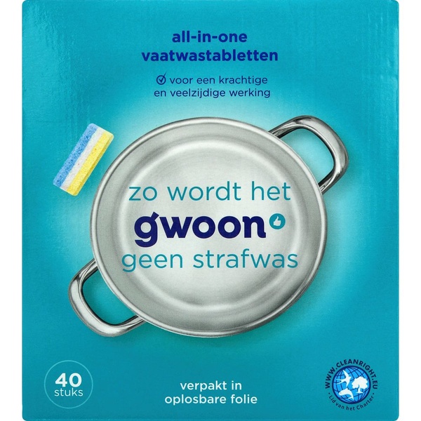 G'WOON all-in one vaatwastabletten 40 ST